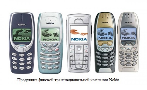 Продукция финской транснациональной компании Nokia